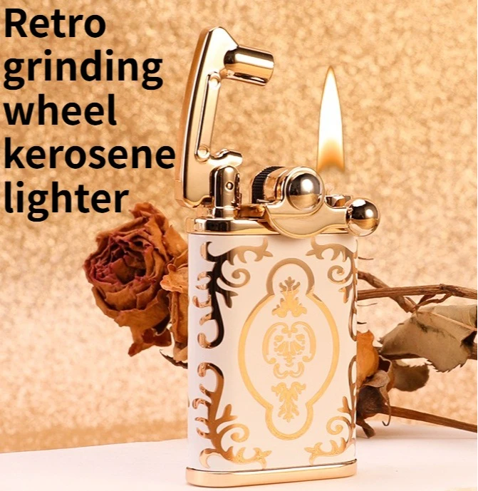 

New Creative Grinding Wheel Retro Swing Arm Metal Lighter Men's High End Festival Gift Cigarette Accessories