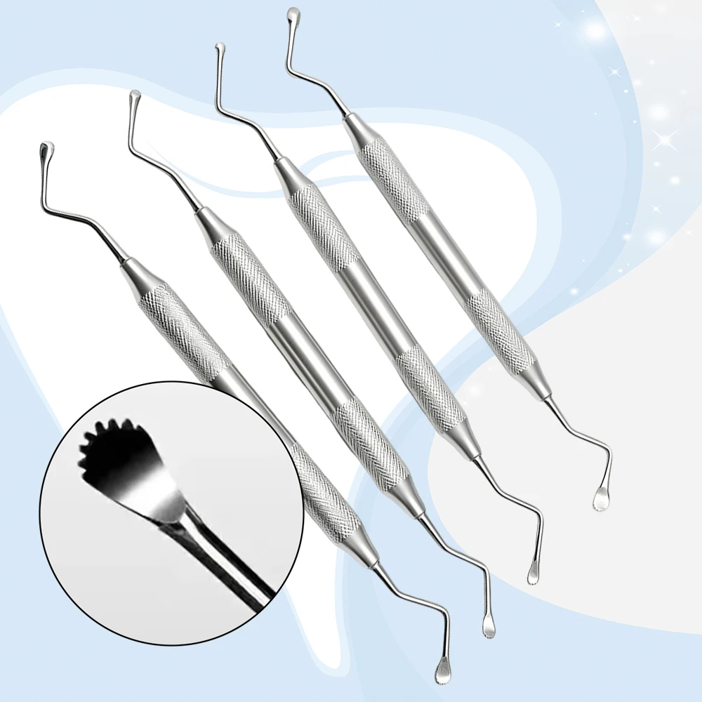 

Double Ended Dental Excavator Spoon Curette Scaler Gracey with Jagged Tips for Restorative Dentistry