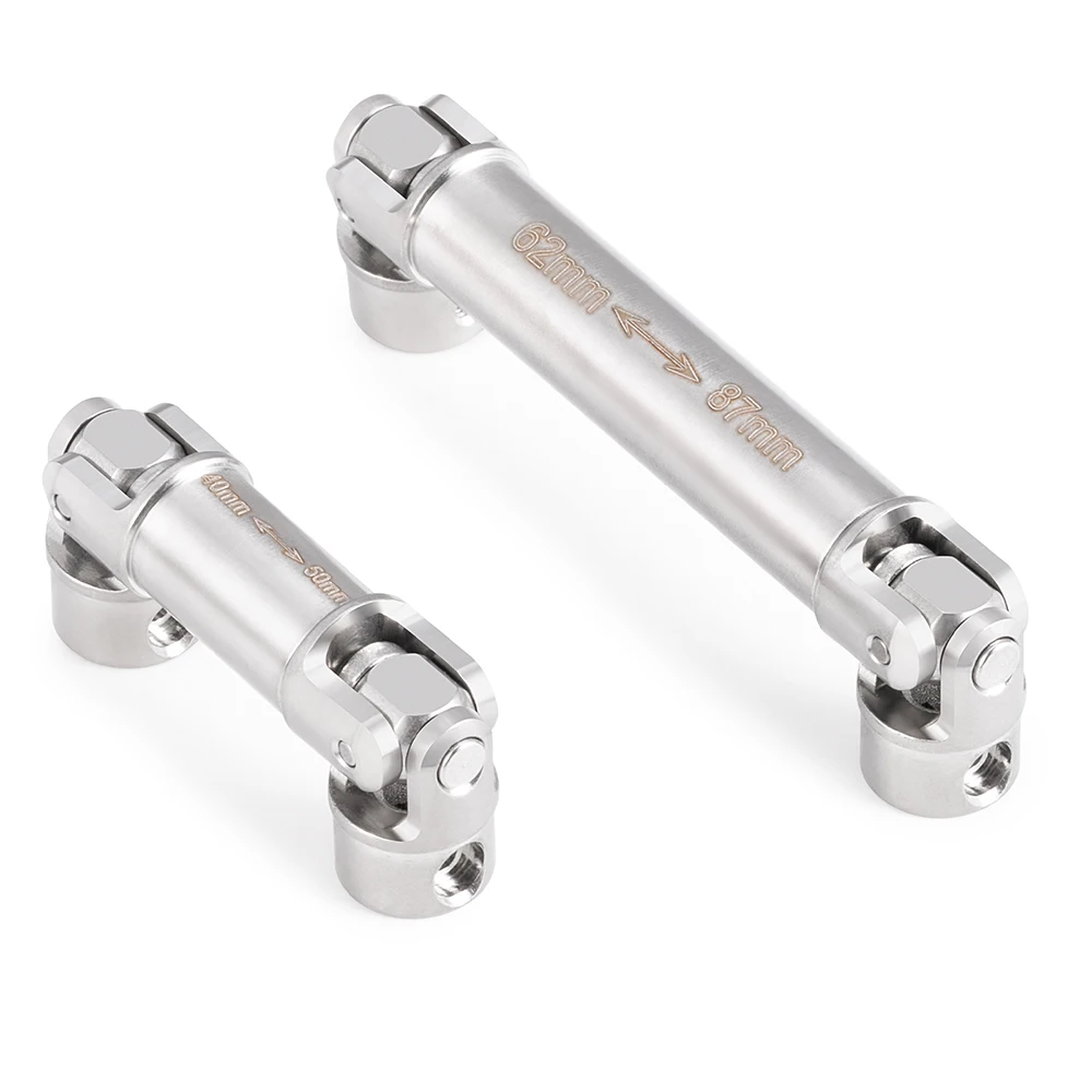 YEAHRUN Stainless Steel Center Drive Shafts D-Shaped for 1/18 RC Crawler TRX4M Bronco Defender, K10 F150 Upgrade Parts