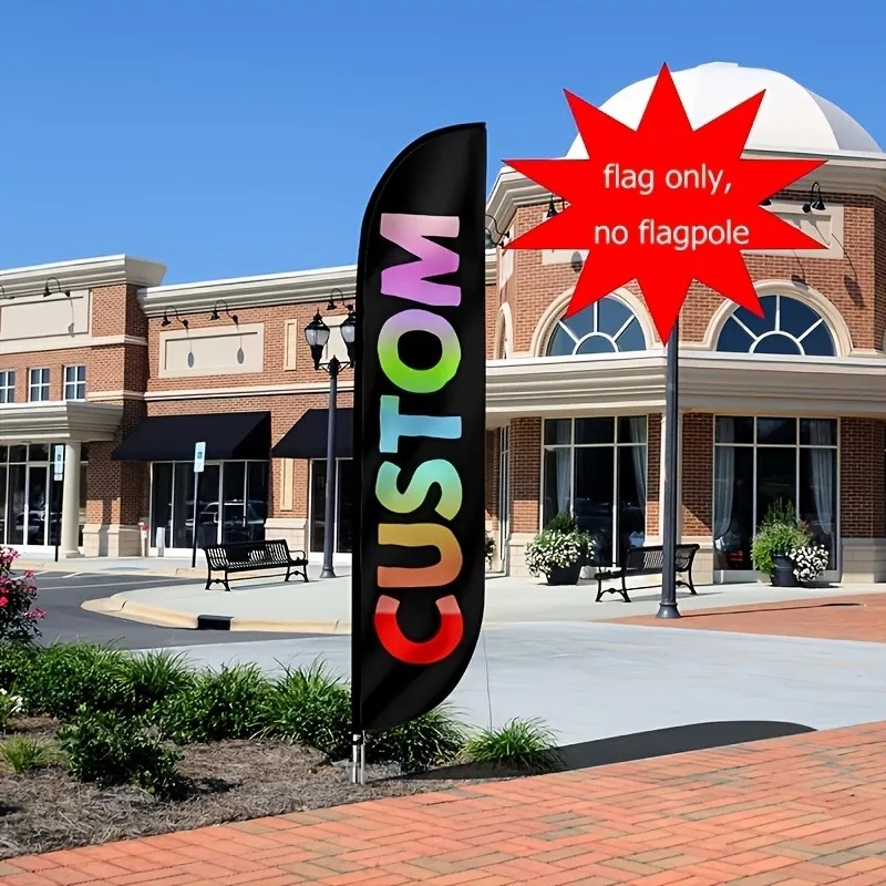 1pc Custom Double-Headed Knife Shaped Flag,Add Your Image, Single-Sided Print, Suitable for Advertise Flags(Excluding Flagpoles)