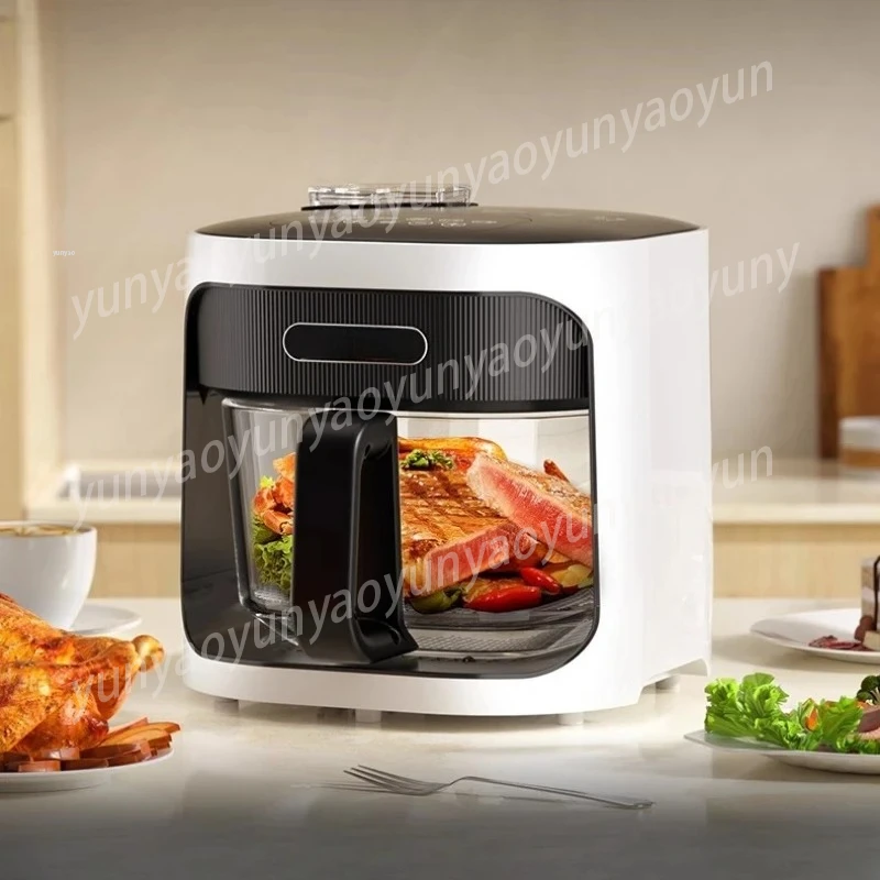 Household Steam Air Fryer 6L Large-capacity Glass Visual Liner Multi-functional Light Wave Furnace Without Turning Over