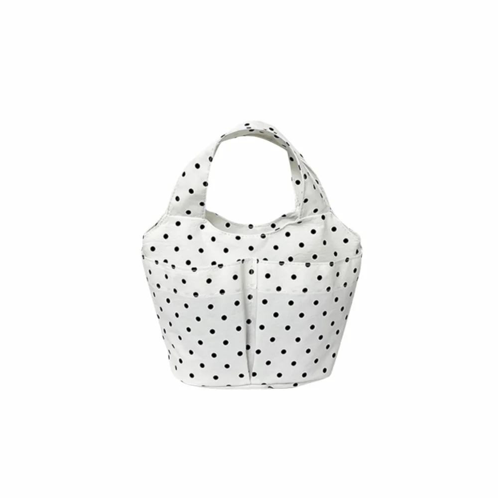 

New Lightweight Polka Dot Tote Bag Sweet Style Casual Soft Padded Handbag Large Capacity Versatile Top-handle Bag Shopping