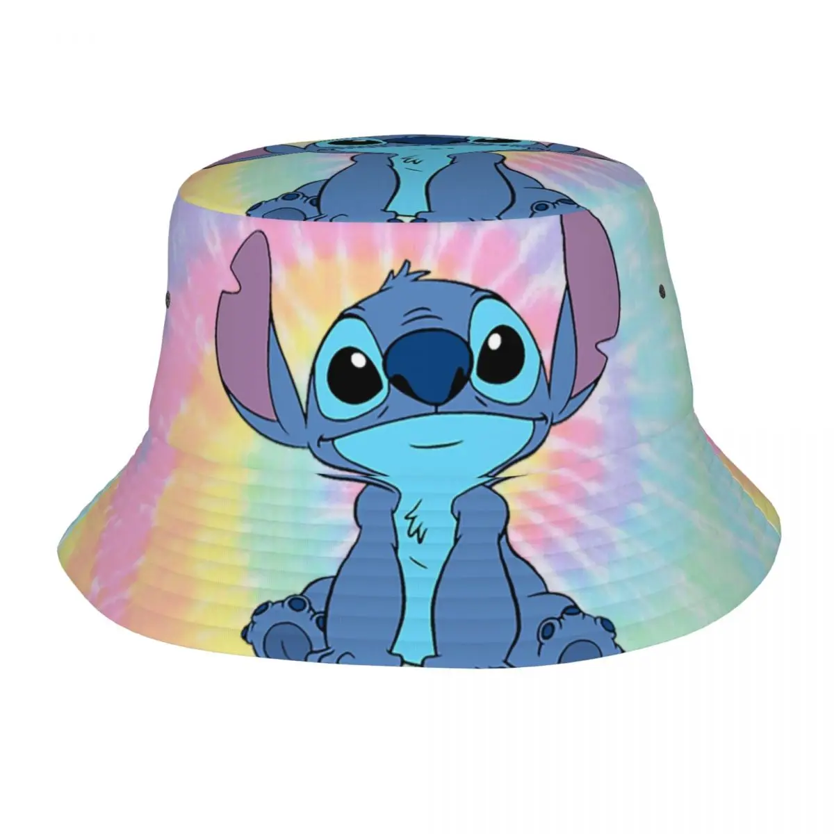 Colorfull Stitch Bucket Hats for Women Travel Disney Sun Hat Unique Foldable for Outdoor Fishing Fisherman Hat Irish Country Hat