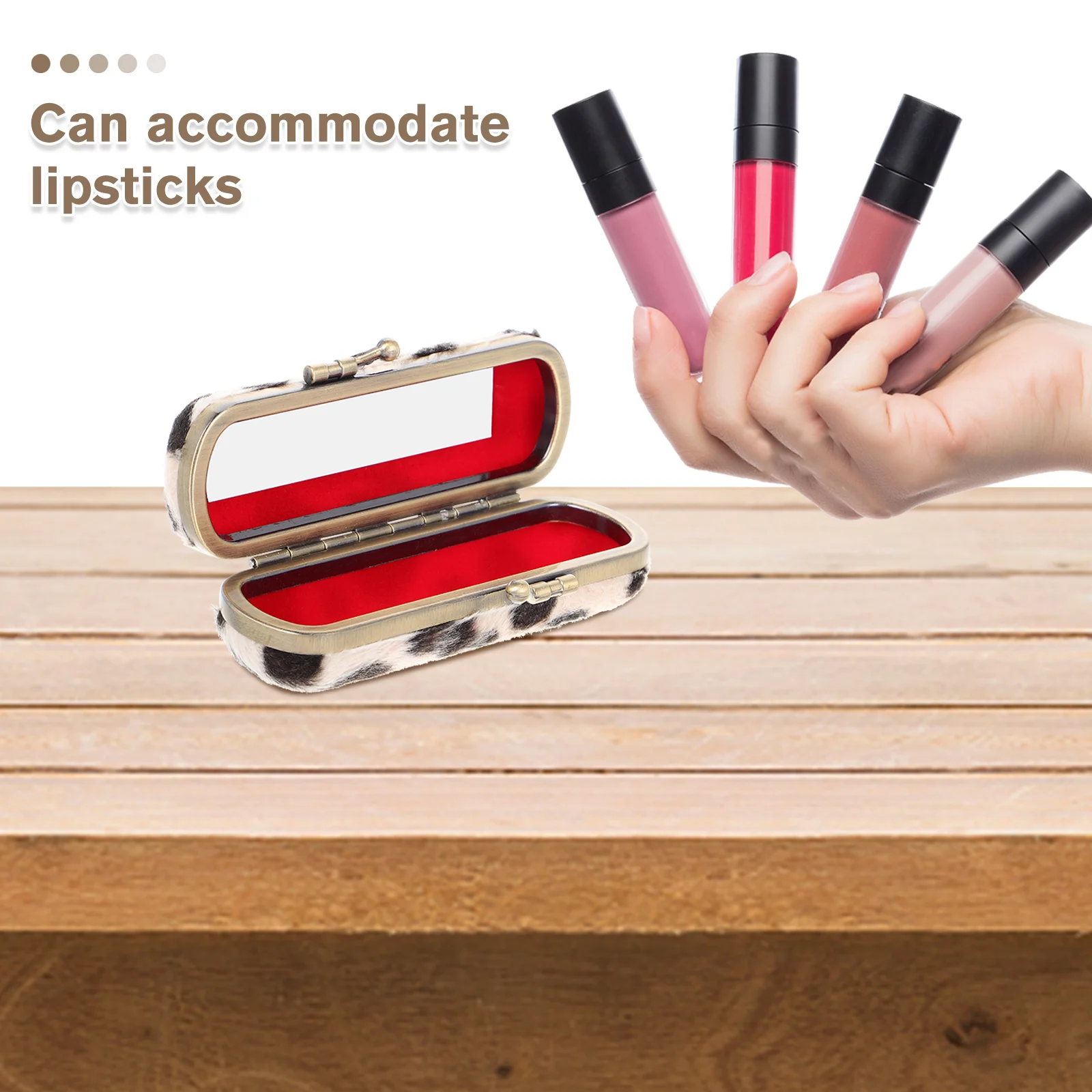 Lipstick Storage Box Makeup Container for Purse Wrought Iron Holder Travel Organizer Pouch