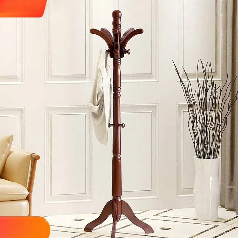 

Solid Wood Clothes Hanger Bedroom Floor-standing Office Business American Coat Rack Door Vertical Chinese Living Room High-end