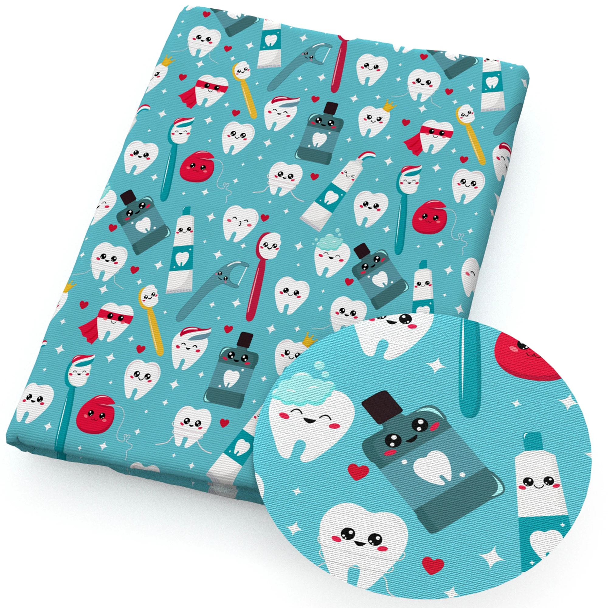 Nurse Doctor Tooth Medical Design 50*145cm Polyester Cotton/Pure Cotton Fabric for Tissue Sewing Quilting Fabric Needlework DIY view 5