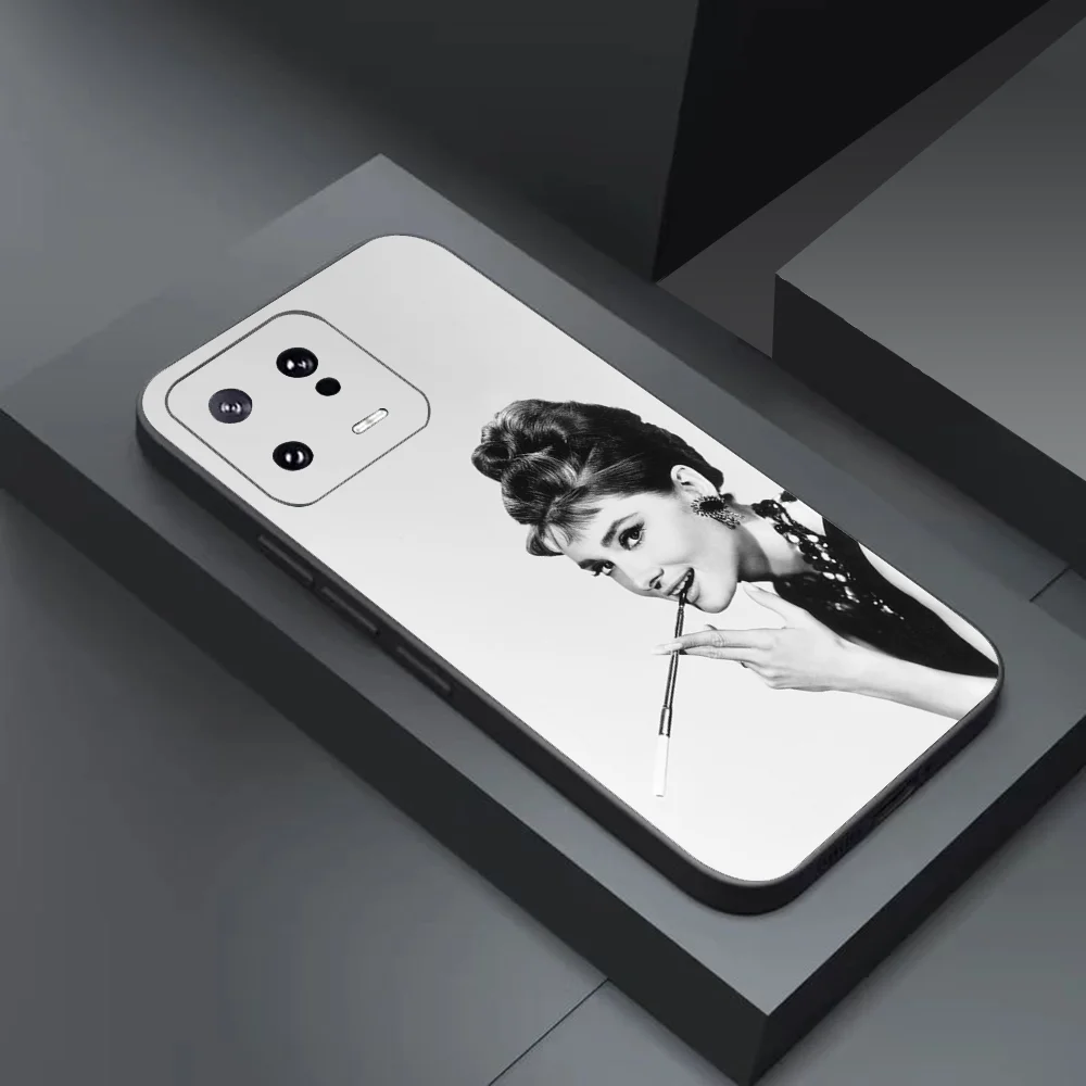 A-Audrey H-Hepburn Phone Case For Xiaomi 11 Redmi Note 11 5G 8T 9A 9 10T Note8Pro Note9 12SUltra Black Case