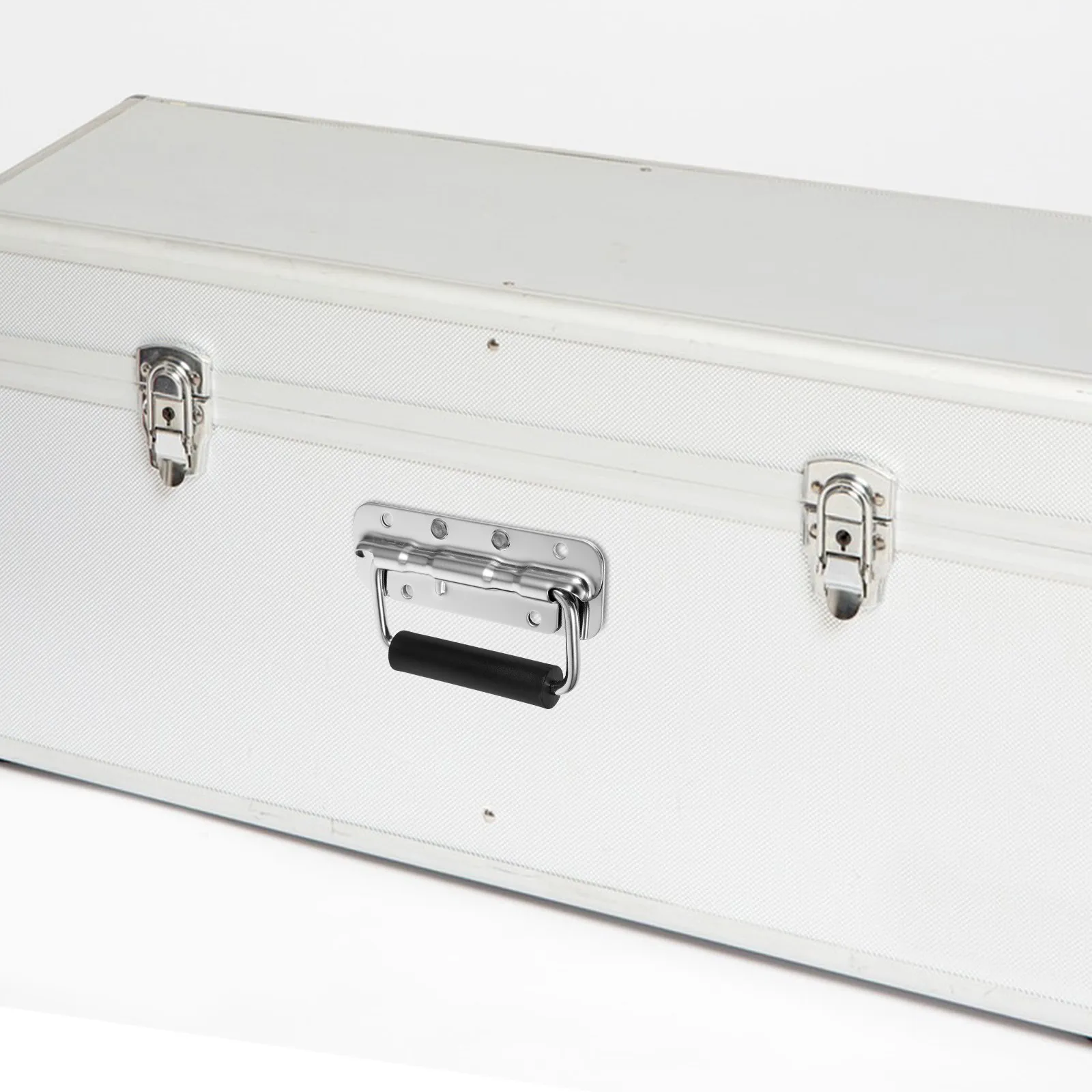 Stainless Steel Folding Toolbox Handle Heavy Duty Spring Loaded Portable Tool Storage Metal Handle for DIY Repairs Garage Door