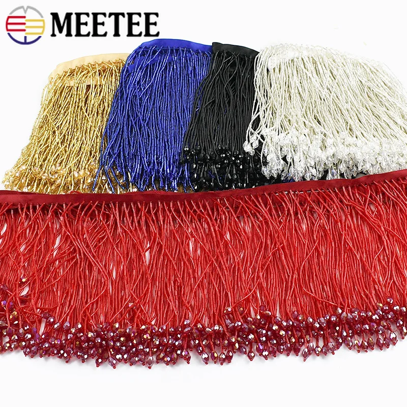 

1/2Yards 15cm Beaded Rhinestone Fringe Tassels for Clothes Latin Dress Lace Trim Wedding Dresses Trimming DIY Sewing Accessories