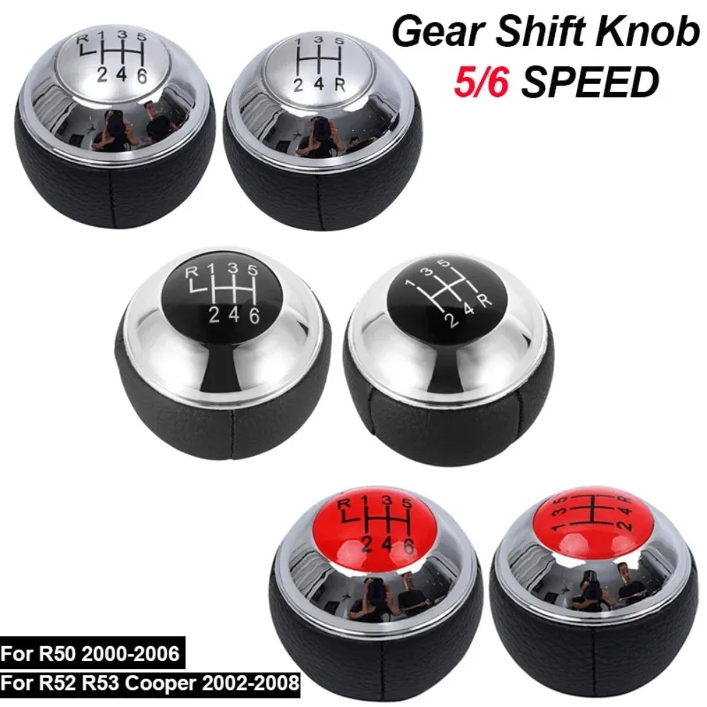 5/6 Speed Manual Chrome Car Gear Shift Knob Lever Shifter Handle Ball for Mini R50 2000-2006 Cabrio R52 R53 Cooper 2002-2008