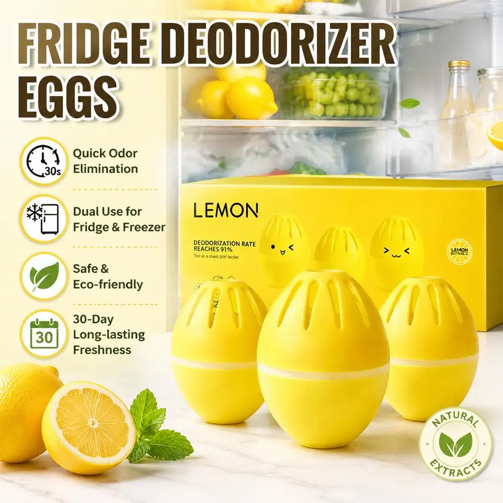 Refrigerator Odor Eliminator Egg-Shaped Plastic Fridge Deodorizer Air Purifier Box Long-Lasting Kitchen Cold Storage Freshness