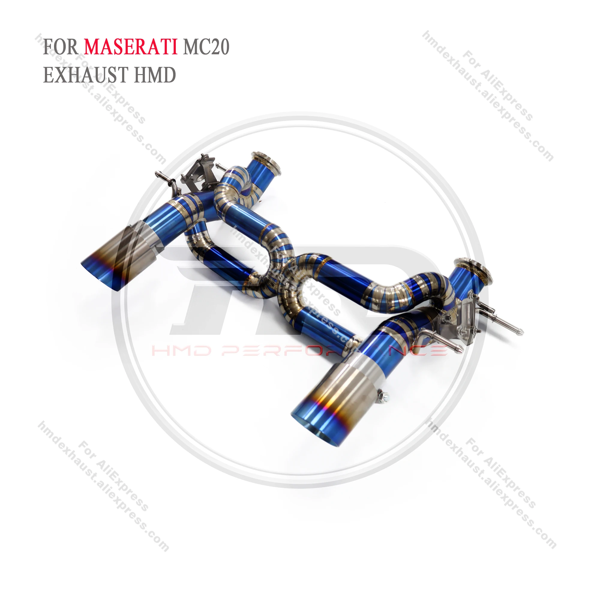 HMD Titanium Exhaust System Performance Catback for Maserati MC20 Without Muffler With Valves