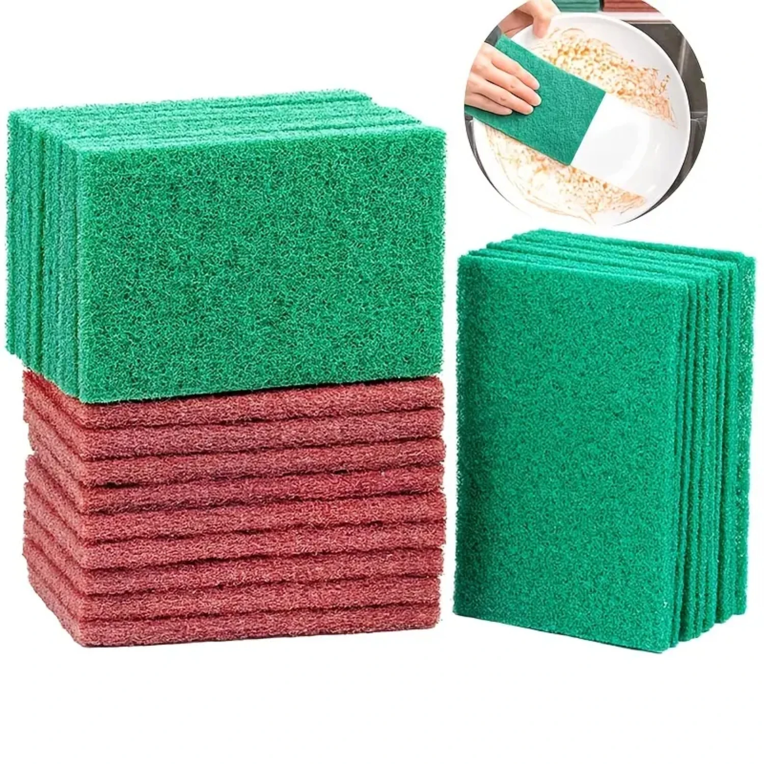 Effective Household Sponge for Washing Dishes - Set of 5 Kitchen Cleaning Scouring Pads with Wood Pulp Cotton Rag, Pot Oil Clean