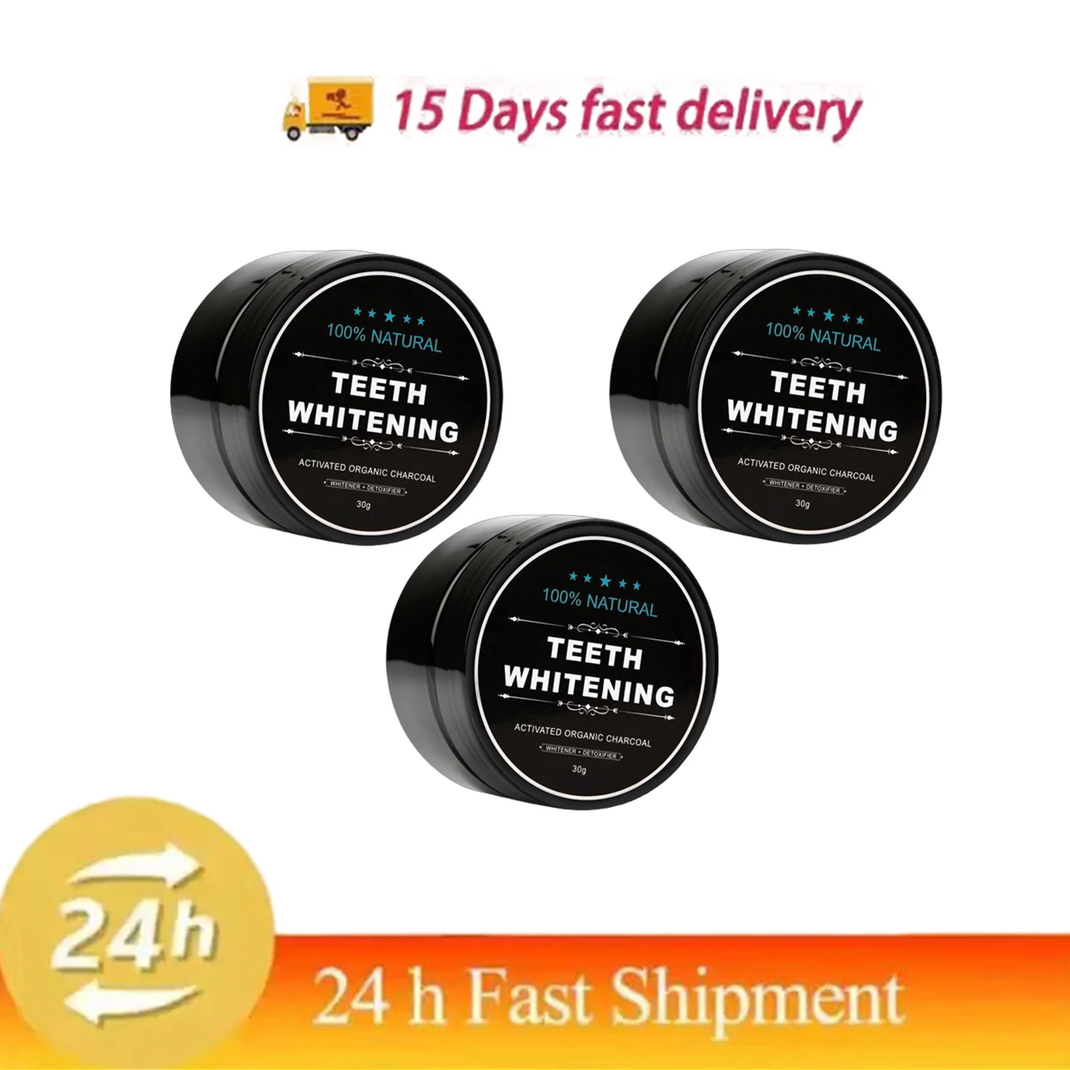 

3X Teeth Whitening Oral Care Wood Natural Activated Charcoal Toothpaste Breath Tartar Coconut Powder Freshen Oral Remove Stains