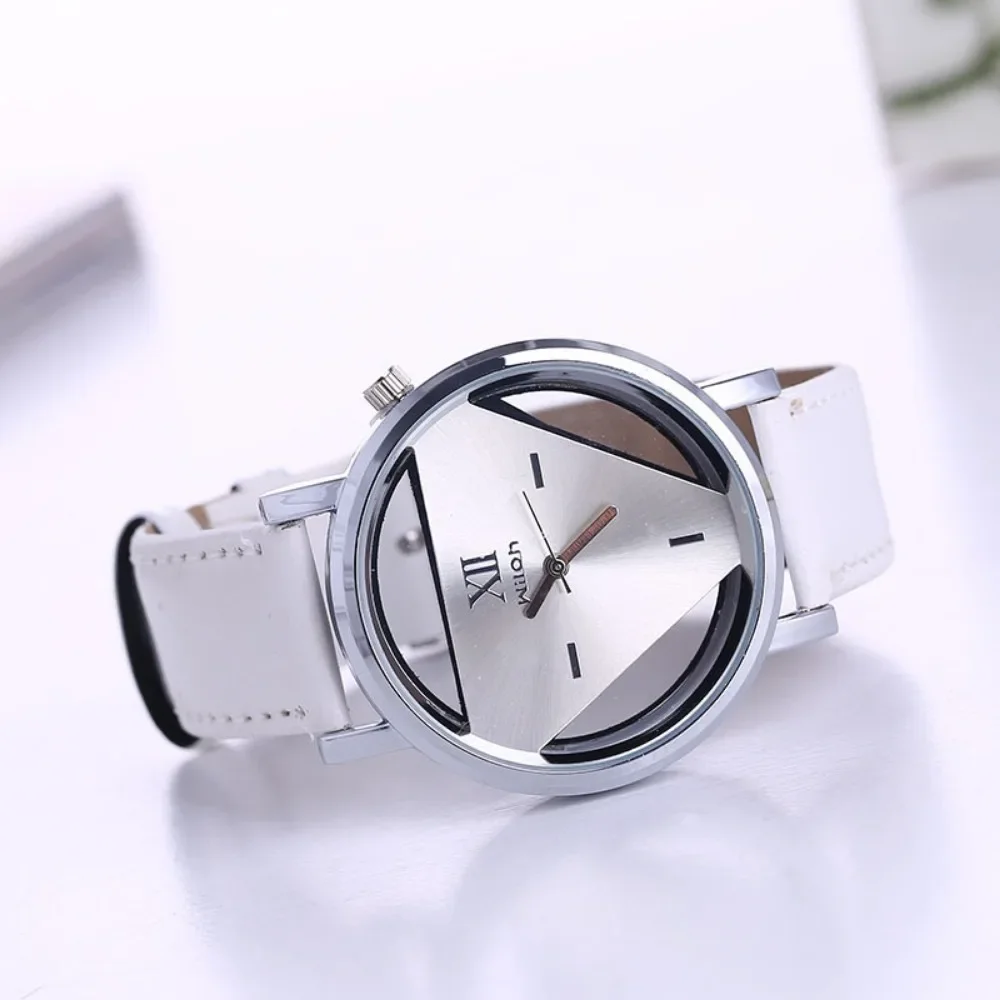 Simple Casual INS Watch for Women Personalized Double-sided Hollow Trendy Triangle Quartz Wristwatches Female Clocks Gifts reloj