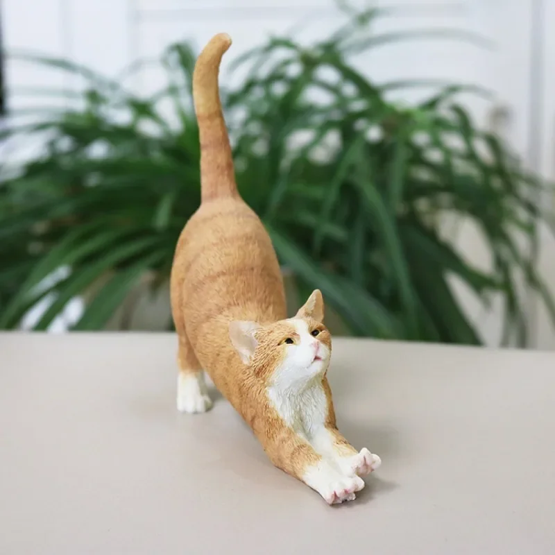 Fashion American Cat Simulation Cat Model Pet Cat Pose Cute Car Crafts Figurines Miniatures Decoration Crafts Murals Accessories