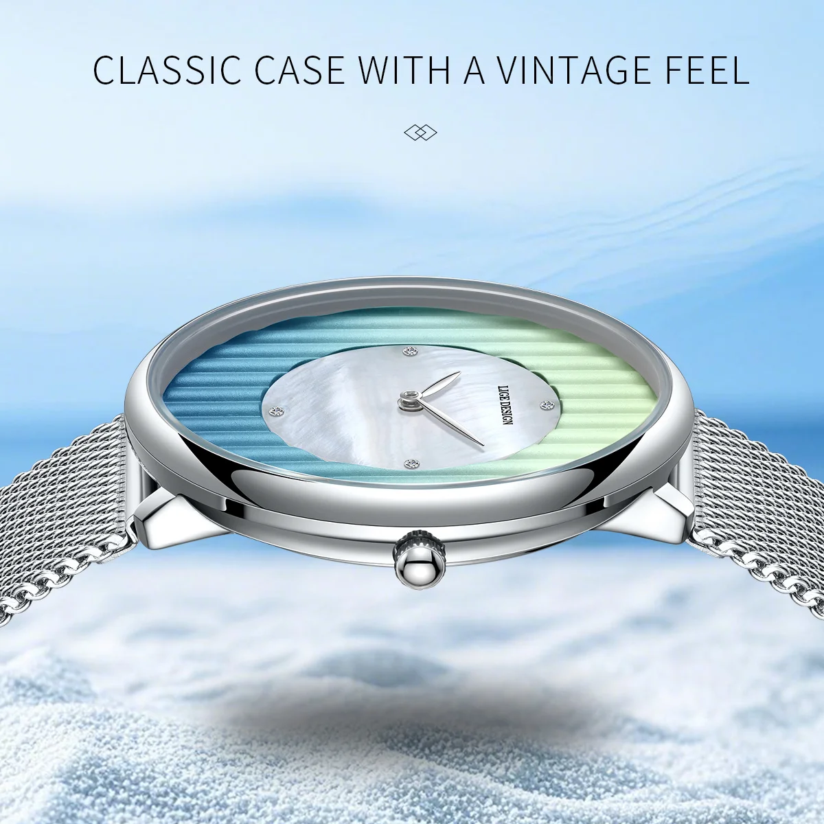 LIGE New Creative Ladies Watches Fashion Elegant Sport Quartz Wristwatch Waterproof Mesh Strap Business Gift Watches For Women