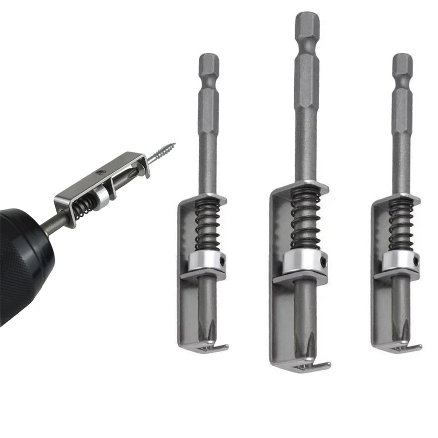 Spring Loaded Screw Bit Holder Bit Retaining Adapter Quick Release Attachment Garage Home Repair Hardware Tool Accessory