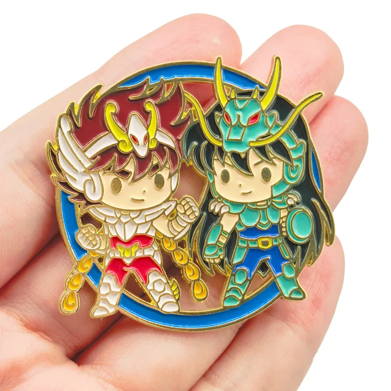 Knights of the Zodiac Pins Anime Saint Seiya Badges Pendant Manga Brooches for Bag Backpack Clothing Lapel ACG Toy Gift Decor