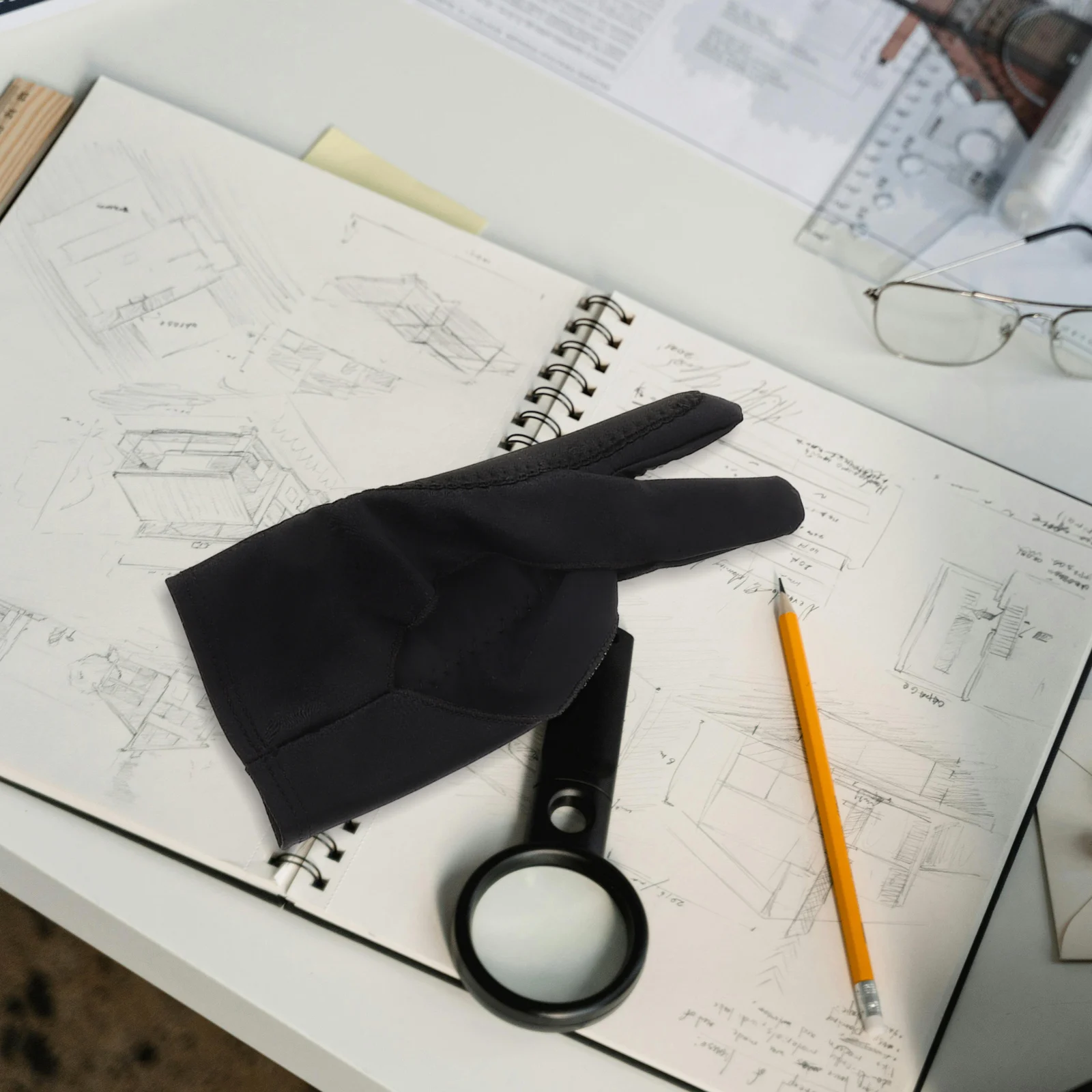

Drawing Glove 2-Finger Artist Glove for Digital Drawing Sketching Painting Breathable Anti-Smudge Tablet Pencil Gloves M