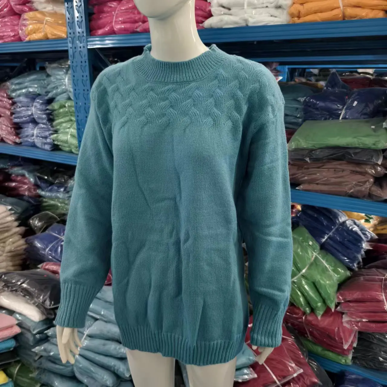 

Faionable Cable Knit High Ne Long Sve Sweater Women's Independent Station Ebay Cross-Border Long Sve High Collar Sw...