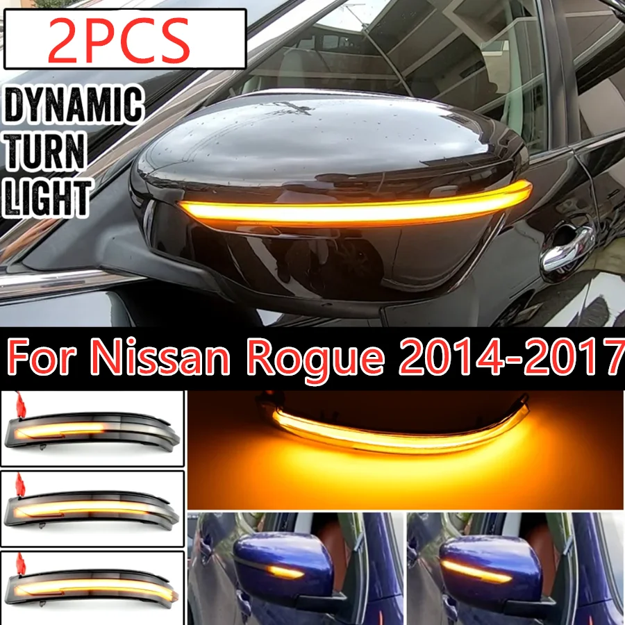 

2X Dynamic Turn Signal Side Mirror Sequential Light For Nissan Rogue 2014 15 16
