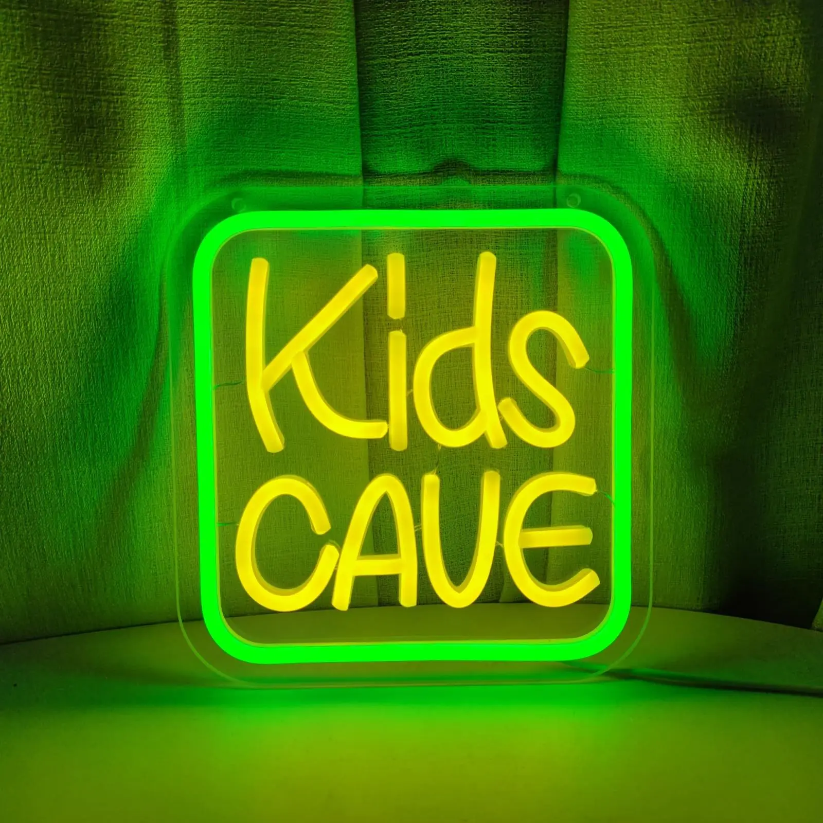 Kis Cave LED Neon - Clear Acrylic Design, USB Powered Dimmable LED Neon, Men's Cave, Game Room, Party Wall Art