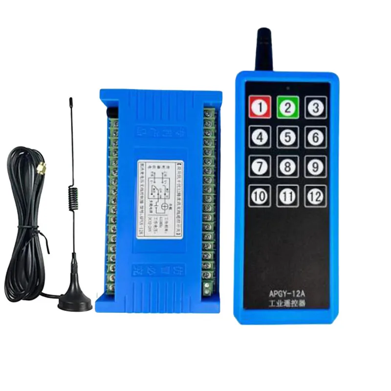 2000m DC12V 24V 12CH 433MHz Relay RF Bidirectional Wireless Remote Control Switch Suction Antenna For Motor,gate,Elevato, window