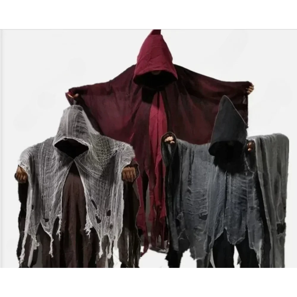 عباءة الهالوين عباءة ساحرة هيكل عظمي ملابس نص غرفة سرية فستان زي الدعائم #3