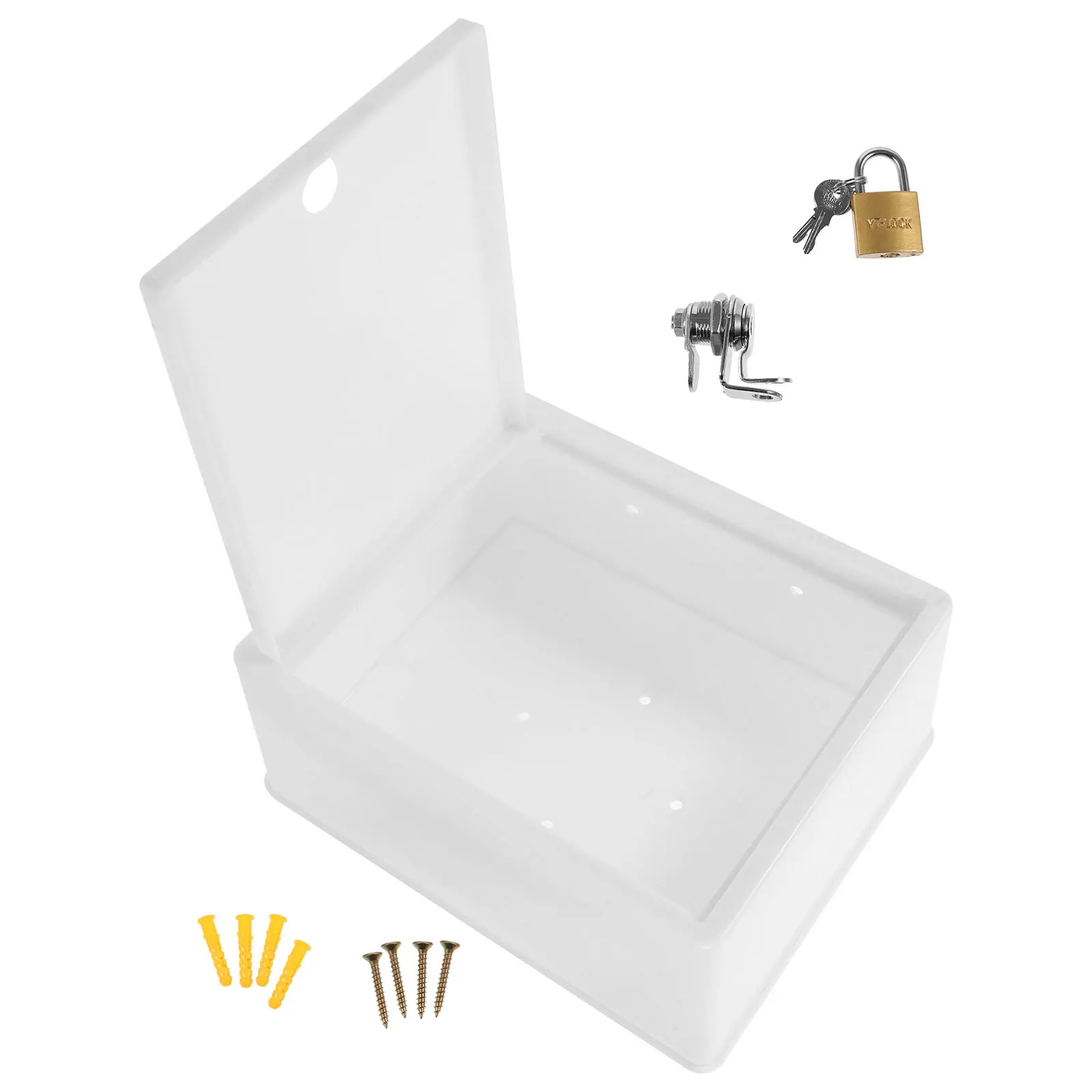 

Plastic Milk Box Small White Size Wall Mounting Lock Durable Material Compact Design Lightweight Space Saving Outdoor Mailbox