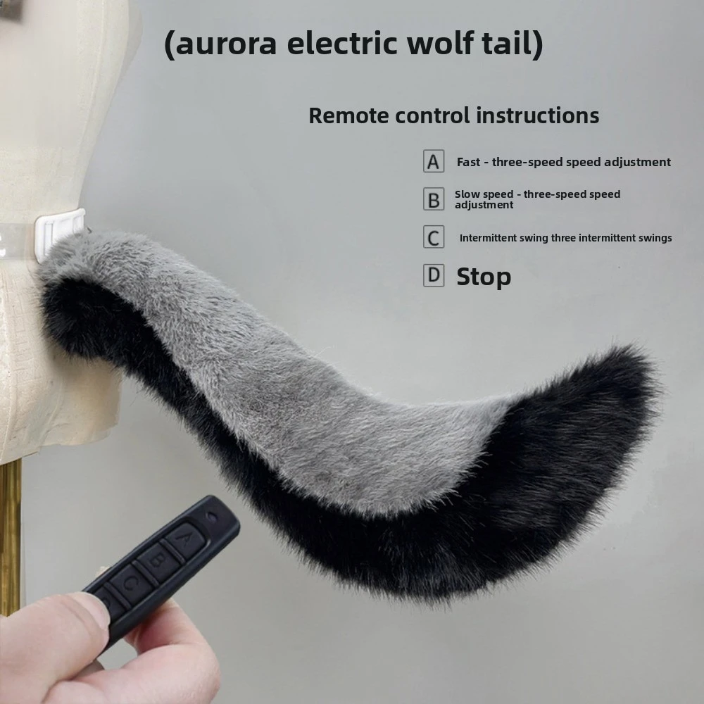 Electric Movable Wolf Foxes Cats Tail Remote Control Wagging Tail Halloween Christmas Fancy Dress Party Costume Props Adult