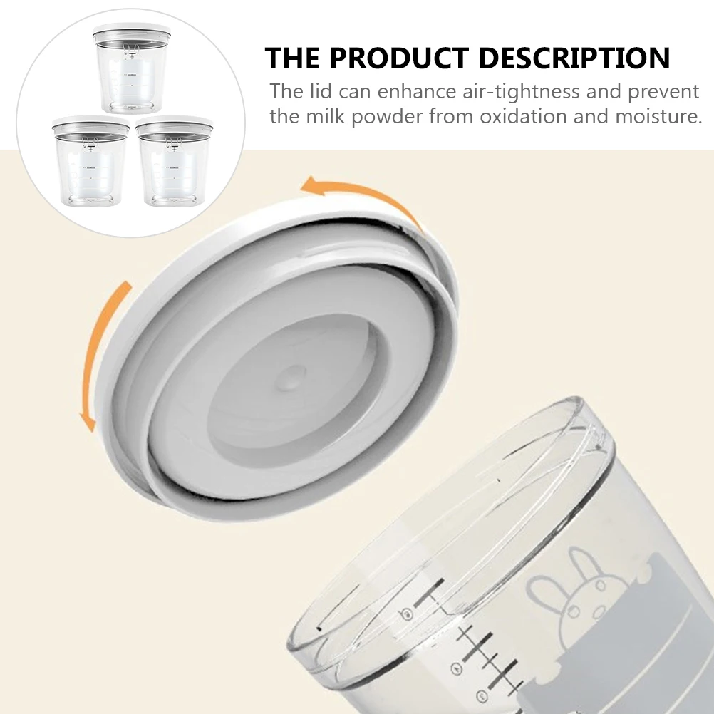 

3 pcs Baby Milk Powder Storage Boxes Airtight Leak-Proof Food Containers With Measurement Scale Lightweight Portable Powder