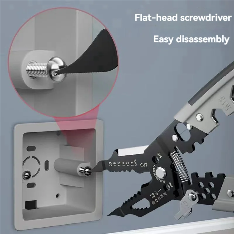 Multi-Function Wire Stripper 28 In 1 Wire Stripper Wire Splitter For Clamping, Screwing, Stripping And Cutting Cables