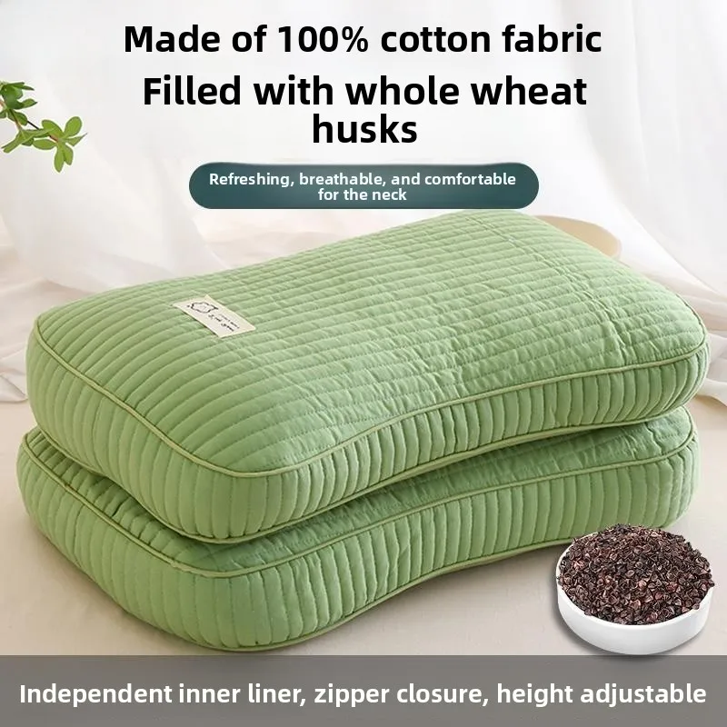

Pure Hulled Buwheat Pillow Core Pure Cotton Ne Support Sp Aid Double Pa Home Use Comforter Bedding Accories