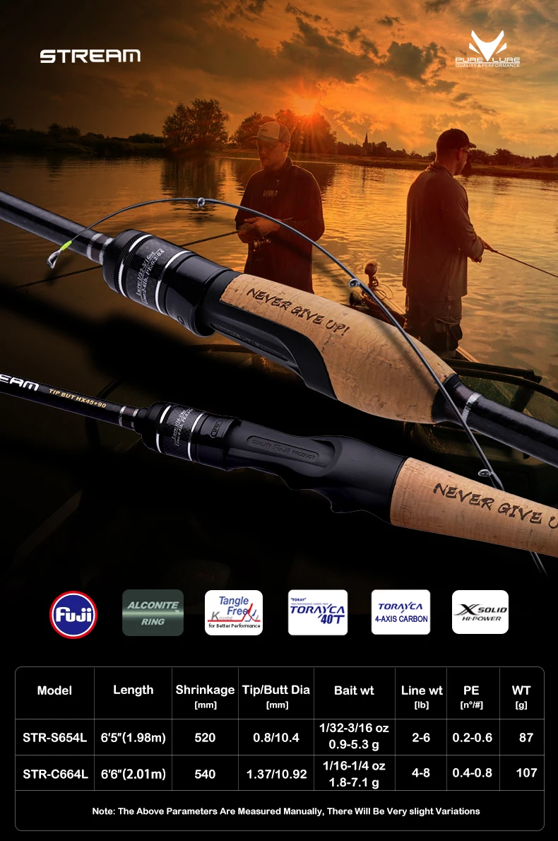 PURELURE STREAM Soft Bait Reiserute Ultraleicht 1,98m 2,01m Partner-Rute für Hecht, Barsch, Forelle, Spinn- und Wurfangeln, Schnelle Aktion – Detail 1
