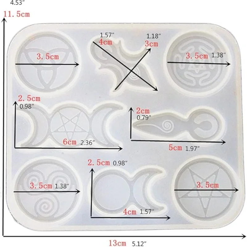 DIY Goddess Totem Pendant Silicone Mold Sun Moon God Five Stars Crystal Epoxy Resin Mold