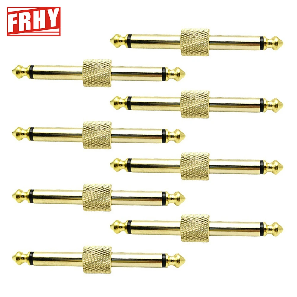 4/8 PCS 6.35mm 6.5mm Jack Plug, Metal Solder Guitar Pedal Adapter, Convertor for Effects Pedals, Durable Audio Patch Coupler