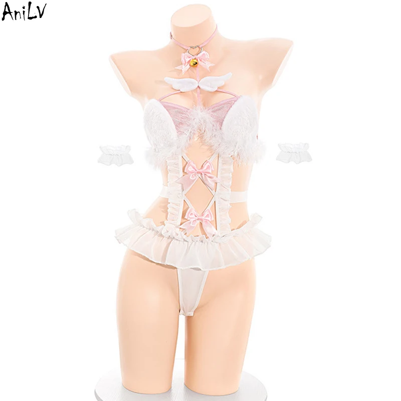 

AniLV Sweet Girl Cat Pajamas Uniform Cute Sexy Lingerie PerspectiveTemptation Outfits Erotic Costumes