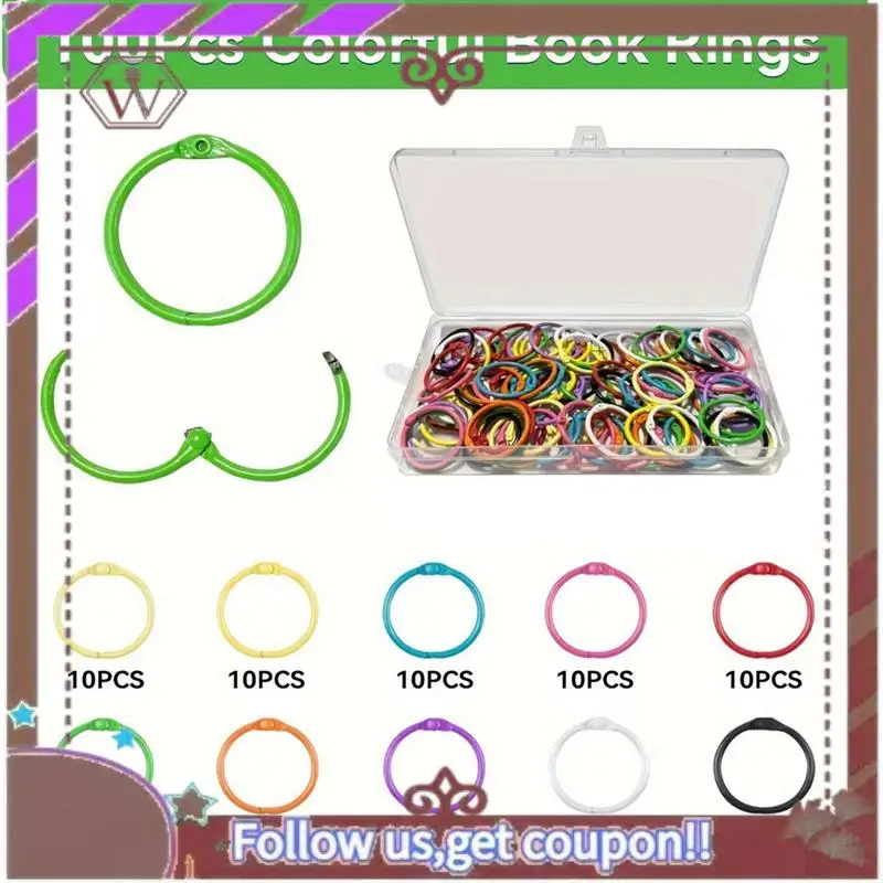 ABBG-키 링 인덱스 카드용 바인더 링 노트북, 키체인 키 링 사무실 학교용 바인더 링 홈, 루스 리프 바인더