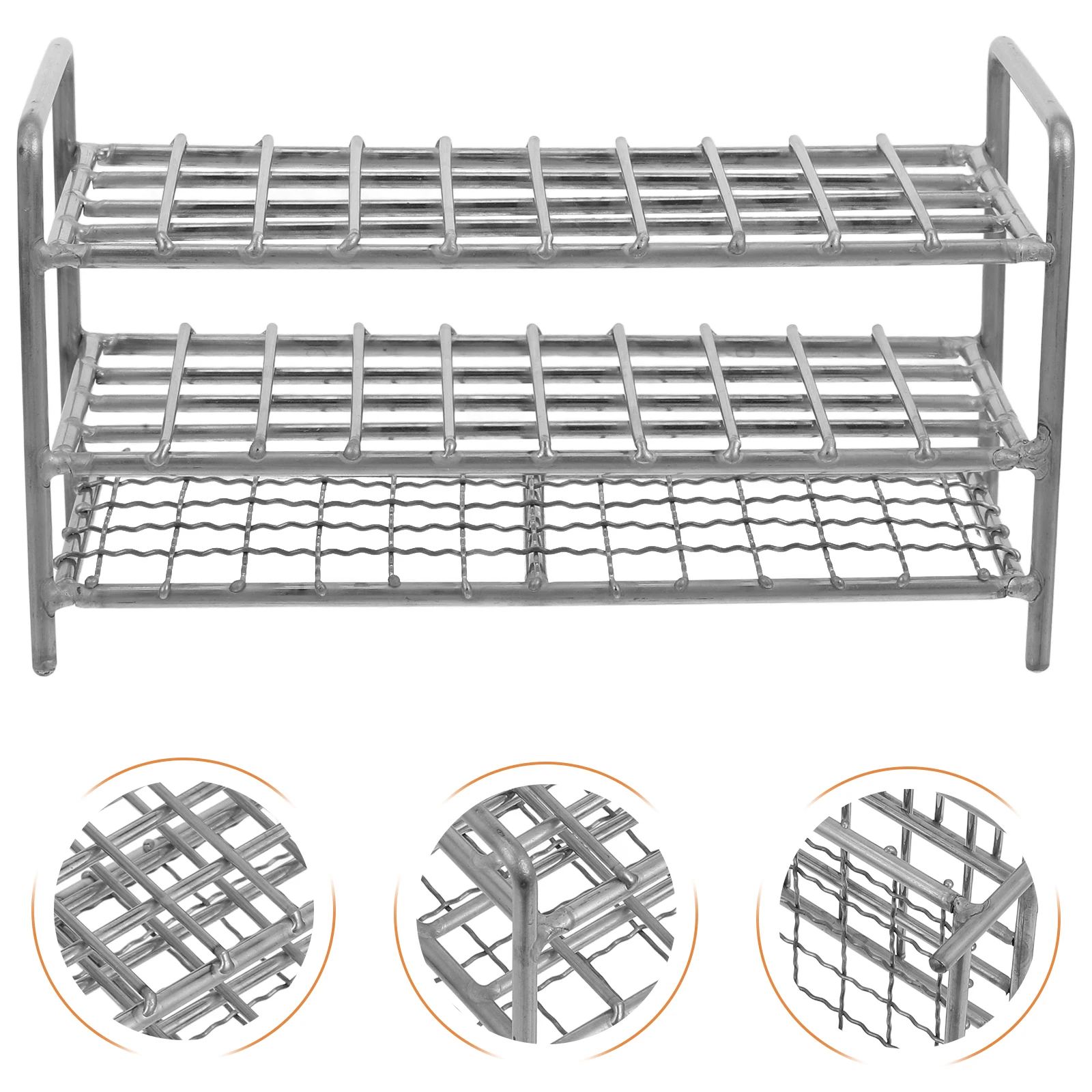 

40-Slot Holder Steel Test Tube Rack Rack For Laboratory Reusable Sampling Tube Storage Stand