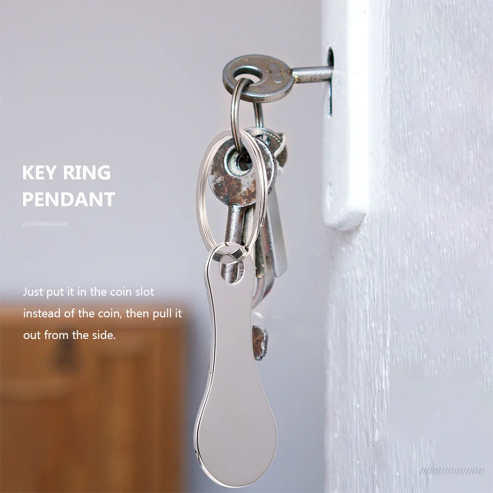 4 Pcs Supermarket Trolley Tokens Cart Portable Removers Convenient Key Rings Fob
