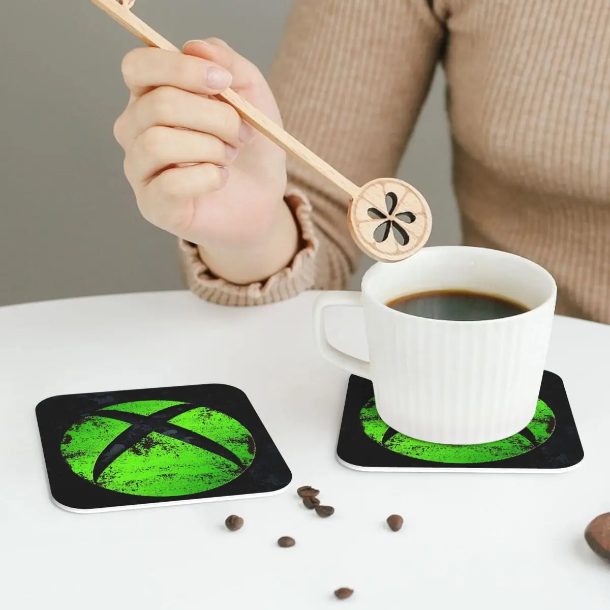 كول XBox الوقايات الجلدية المفارش العزل للماء القهوة الحصير للمنزل المطبخ الطعام منصات مجموعة من 4