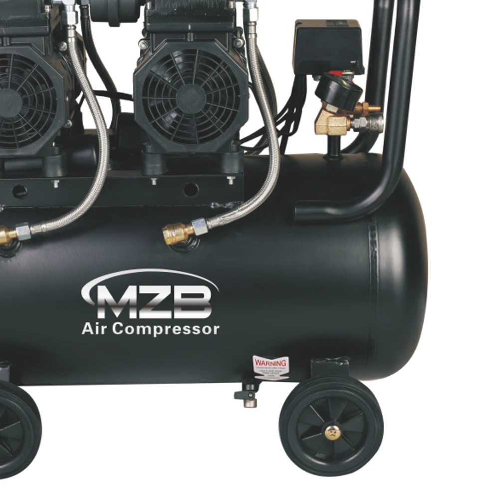 MZB China Outstanding Oil Free Air Compressor 50 Liter Low Noise Oil Free Silent Air Compressor 50l 2880 Rpm 2.4kw 3.2hp