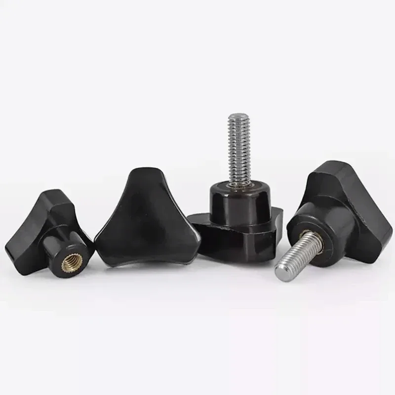 M4-M8 304 Stainless Steel Hand Screws | Arc Knob Triangle Bakelite Handle | High-Quality Rotating Rubber Head Bolts