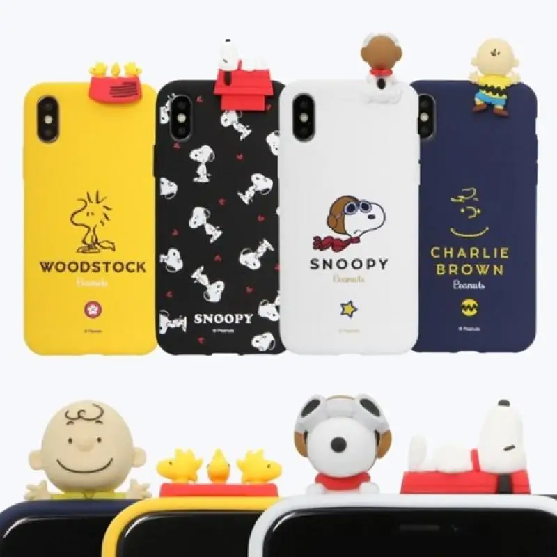 

New Kawaii Snoopy Cute Silicone Anti-Falling Mobile Protective Case for Iphone12/13 Promax Anime Cartoon Toy for Girls Gifts