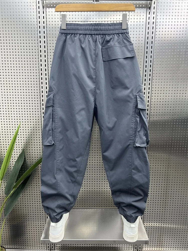 

Американские повседневные свободные тонкие мужские рабочие брюки с несколькими карманами, летние легкие длинные брюки в стиле Харадзюку, уличная мода