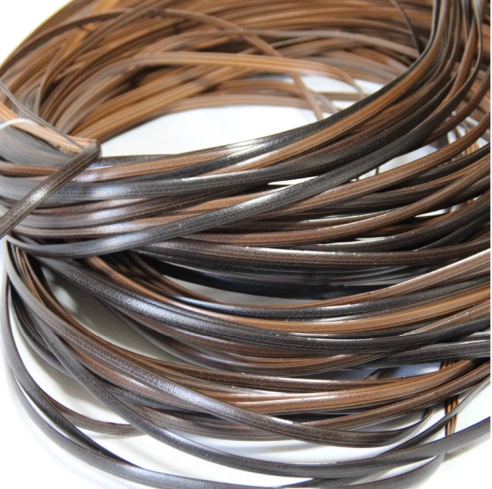 Ratán sintético plano degradado de café, material de tejido de plástico para tejer y reparar Silla de mesa, 10-50M