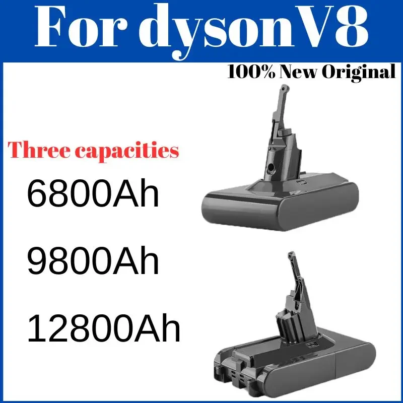 aoae 21.6V For Dyson V8 Battery 12800mAh Absolute V8 Animal Li-ion SV10 Vacuum Cleaner series Rechargeable batteries