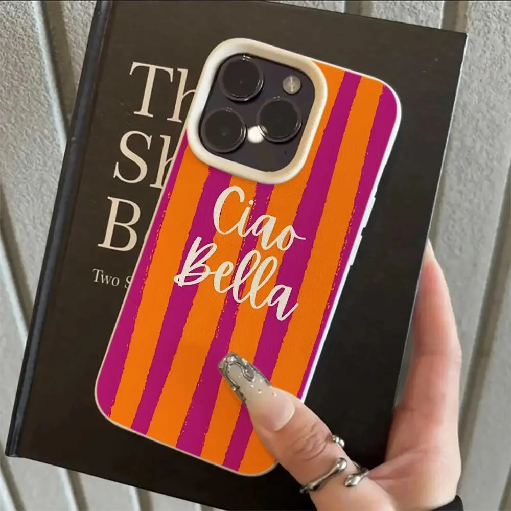 Boho Vibes Ciao Bella Handyhülle für iPhone 17 16 15 14 13 12 11 Pro Max 16 15 Plus XR Silikon Matt Weich Stoßfest – Detail 5