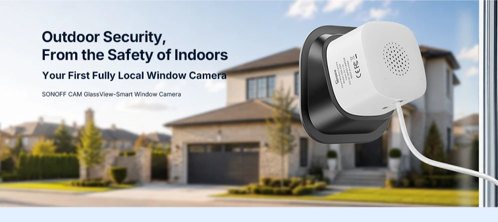 SONOFF CAM-S3W GlassView Intelligente Fenster-Sicherheitskamera, Ohne Bohren, Zwei-Wege-Kommunikation, Lokaler TF-Kartenspeicher ohne monatliche Gebühr. – Detail 1